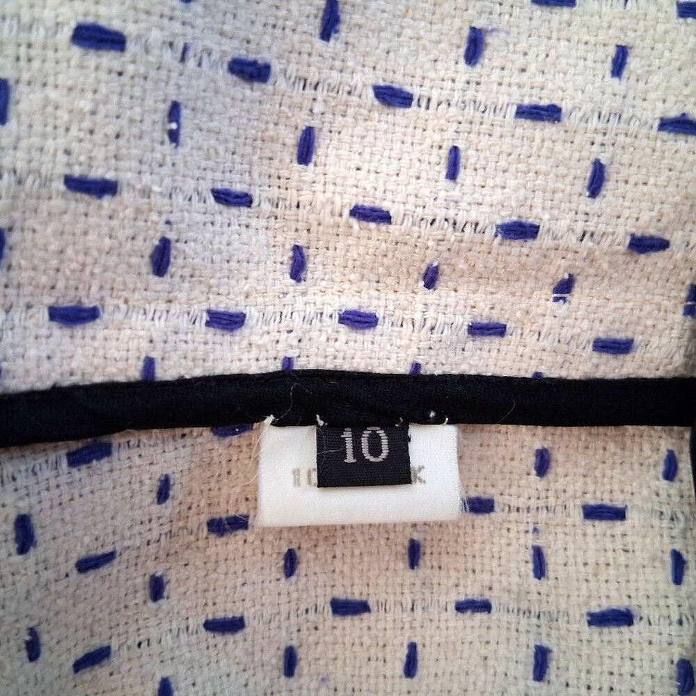 Jasmin Shokrian Silk Pencil Skirt Blue Embroidered Plus Sign 2 Piece Lot SZ 10 L - Picture 15 of 16